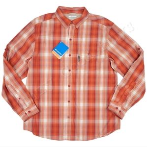 Columbia Utilizer Plaid Long Sleeve Button-Up Shirt Omni-Shade UPF 30, Medium